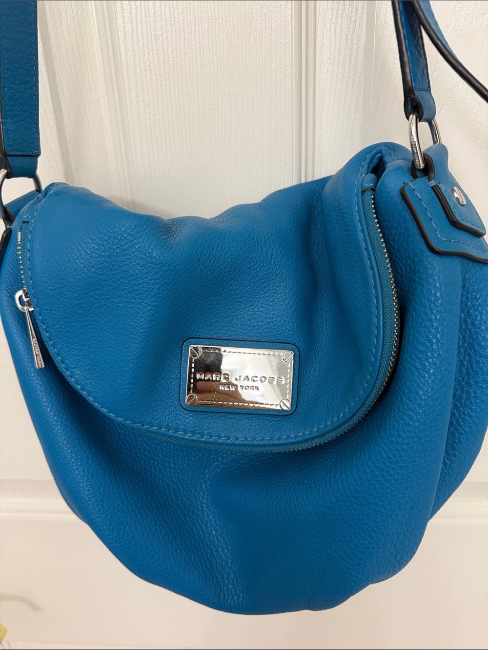 Marc Jacobs Teal Blue Pebbled Leather Shoulder Bag